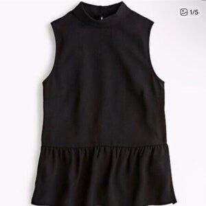 J. Crew Mock Tank Sleeveless Keyhole Back Peplum Blouse Size M